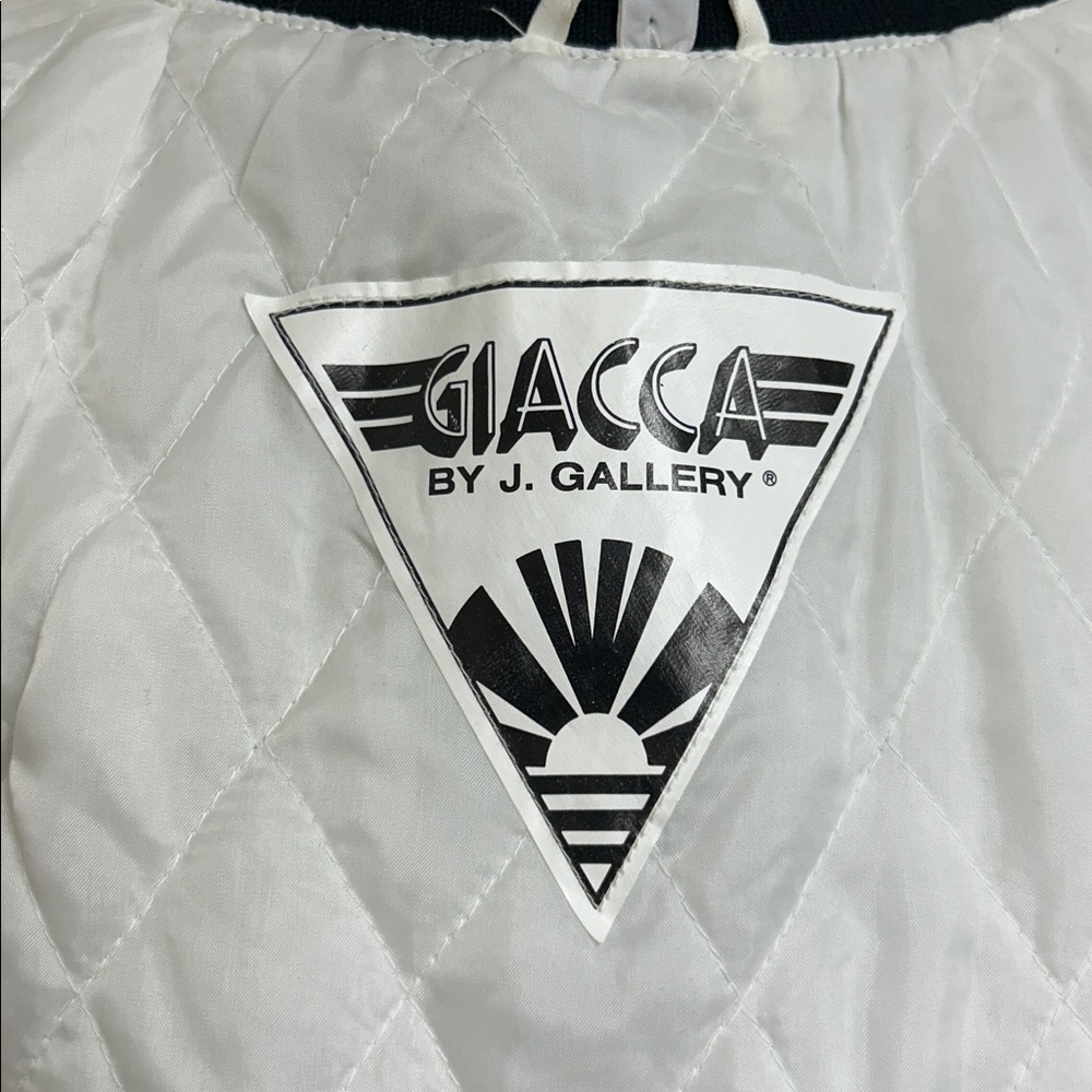 Giacca by J Gallery Vintage Black and white cropped zip up jacket, Size Medium - Picture 10 of 10